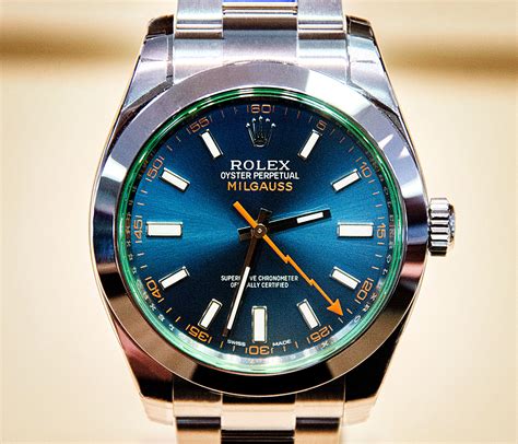 rolex blue face milgauss|rolex milgauss price.